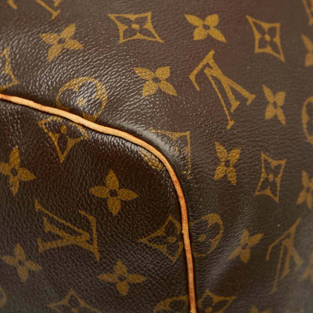 LOUIS VUITTON Authentic Brown Monogram Leather Keepall 55 Boston Bag - Picture 6 of 14